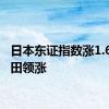 日本东证指数涨1.6% 丰田领涨