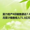 富力地产8月销售额达7.3亿 前8月累计销售收入71.1亿元