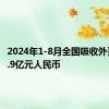 2024年1-8月全国吸收外资5801.9亿元人民币