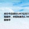 央行今日进行1387亿元7天期逆回购操作，中标利率为1.70%，与此前持平