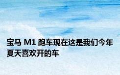 宝马 M1 跑车现在这是我们今年夏天喜欢开的车