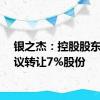 银之杰：控股股东拟协议转让7%股份