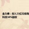 金力泰：拟3.23亿元收购怡钛积科技34%股权