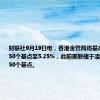 财联社9月19日电，香港金管局将基准利率下调50个基点至5.25%，此前美联储于凌晨宣布降息50个基点。