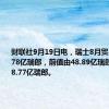 财联社9月19日电，瑞士8月贸易帐为45.78亿瑞郎，前值由48.89亿瑞郎修正为48.77亿瑞郎。