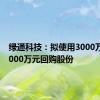 绿通科技：拟使用3000万元至6000万元回购股份