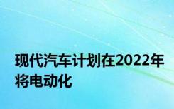 现代汽车计划在2022年将电动化