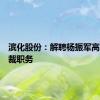 滨化股份：解聘杨振军高级副总裁职务