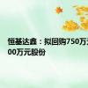 恒基达鑫：拟回购750万元至1500万元股份