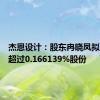 杰恩设计：股东冉晓凤拟减持不超过0.166139%股份