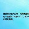 财联社9月24日电，马来西亚林吉特兑美元一度涨0.7%报4.171，创2021年12月末以来最高。