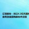 辽港股份：拟以4.2亿元至8.4亿元自有资金回购股份并注销