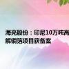 海亮股份：印尼10万吨高性能电解铜箔项目获备案