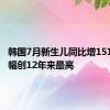 韩国7月新生儿同比增1516人 增幅创12年来最高