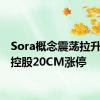 Sora概念震荡拉升 福石控股20CM涨停