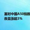 富时中国A50指数期货夜盘涨超3%