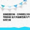 金融监管总局：引导保险公司完善长周期考核机制 加大对战略性新兴产业等领域投资力度