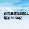 两市融资余额较上一日增加36.56亿