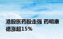 港股医药股走强 药明康德涨超15%
