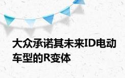 大众承诺其未来ID电动车型的R变体