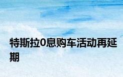 特斯拉0息购车活动再延期