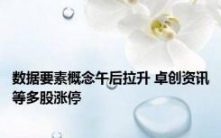 数据要素概念午后拉升 卓创资讯等多股涨停