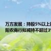 万方发展：持股5%以上股东双阳农商行拟减持不超过3%股份