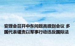安理会召开中东问题高级别会议 多国代表谴责以军事行动违反国际法