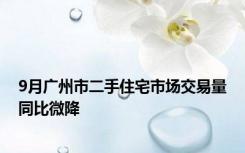 9月广州市二手住宅市场交易量同比微降