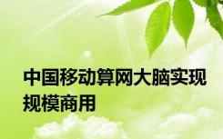 中国移动算网大脑实现规模商用