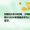 财联社9月30日电，沙特阿拉伯现预计2024年预算赤字为1180亿里亚尔。