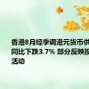 香港8月经季调港元货币供应量M1同比下跌3.7% 部分反映投资相关活动