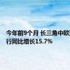 今年前9个月 长三角中欧班列开行同比增长15.7%