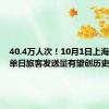 40.4万人次！10月1日上海虹桥站单日旅客发送量有望创历史新高