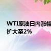 WTI原油日内涨幅迅速扩大至2%