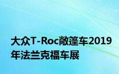 大众T-Roc敞篷车2019年法兰克福车展