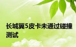 长城翼5皮卡未通过碰撞测试