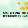 财联社10月3日电，富时A50指数期货重新涨至1.2%，触及15000点。