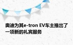 奥迪为其e-tron EV车主推出了一项新的礼宾服务