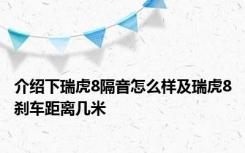 介绍下瑞虎8隔音怎么样及瑞虎8刹车距离几米