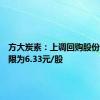 方大炭素：上调回购股份价格上限为6.33元/股