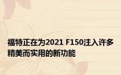 福特正在为2021 F150注入许多精美而实用的新功能