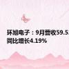 环旭电子：9月营收59.53亿元 同比增长4.19%