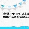 财联社10月8日电，杰富瑞将英伟达目标价从16美元上调至18美元。