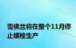 雪佛兰将在整个11月停止螺栓生产