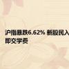 沪指暴跌6.62% 新股民入场首日即交学费