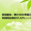 软控股份：预计2024年前三季度净利润同比增长57.42%——71.73%