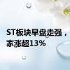 ST板块早盘走强，*ST名家涨超13%