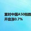 富时中国A50指数期货开盘涨0.7%