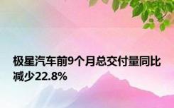 极星汽车前9个月总交付量同比减少22.8%